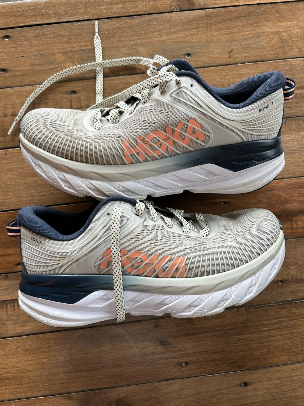 Hoka One Bondi 7 Women’s Sneakers Lunar Rock Blue Gray 7